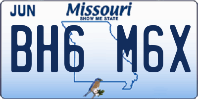 MO license plate BH6M6X