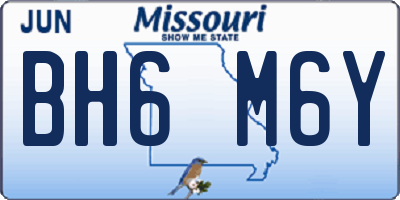 MO license plate BH6M6Y