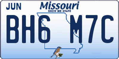 MO license plate BH6M7C