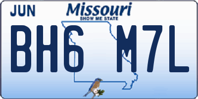 MO license plate BH6M7L