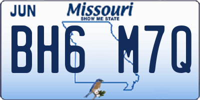 MO license plate BH6M7Q
