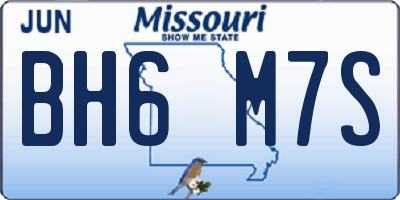MO license plate BH6M7S