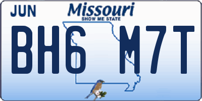MO license plate BH6M7T