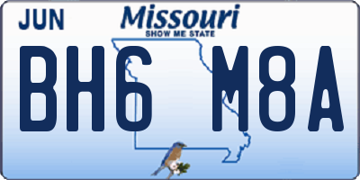 MO license plate BH6M8A