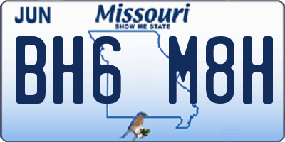 MO license plate BH6M8H