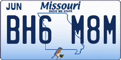 MO license plate BH6M8M