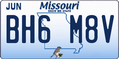 MO license plate BH6M8V
