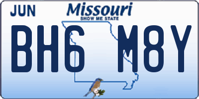 MO license plate BH6M8Y