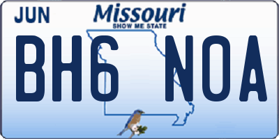 MO license plate BH6N0A