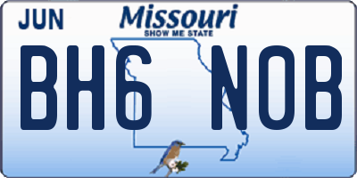MO license plate BH6N0B