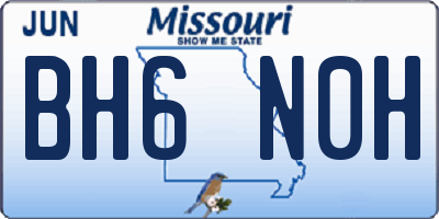 MO license plate BH6N0H