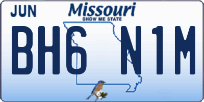 MO license plate BH6N1M