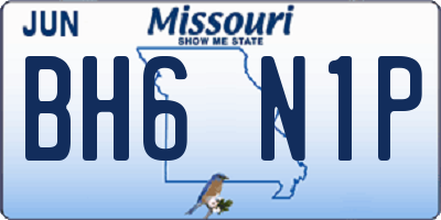 MO license plate BH6N1P