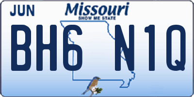 MO license plate BH6N1Q