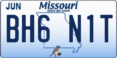 MO license plate BH6N1T