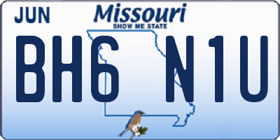 MO license plate BH6N1U