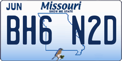 MO license plate BH6N2D