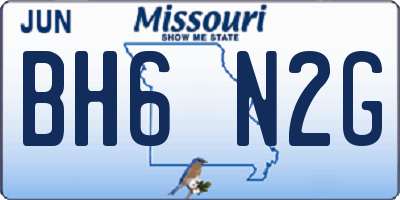 MO license plate BH6N2G