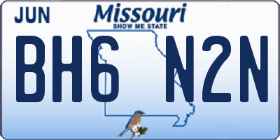 MO license plate BH6N2N