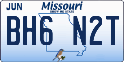 MO license plate BH6N2T