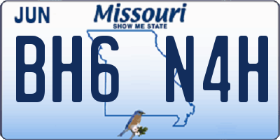 MO license plate BH6N4H