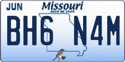 MO license plate BH6N4M