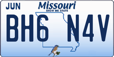MO license plate BH6N4V