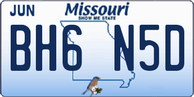 MO license plate BH6N5D