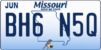 MO license plate BH6N5Q