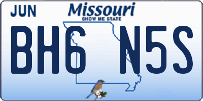 MO license plate BH6N5S