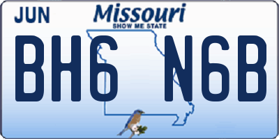 MO license plate BH6N6B