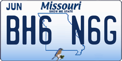MO license plate BH6N6G