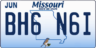MO license plate BH6N6I