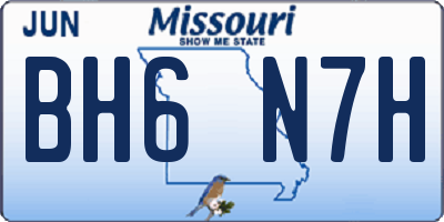 MO license plate BH6N7H