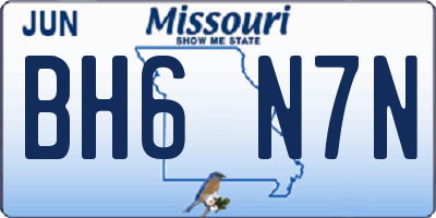 MO license plate BH6N7N