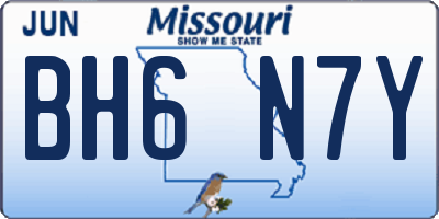 MO license plate BH6N7Y