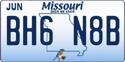 MO license plate BH6N8B