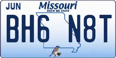 MO license plate BH6N8T