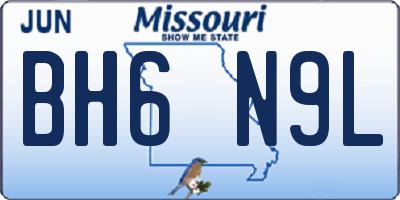 MO license plate BH6N9L