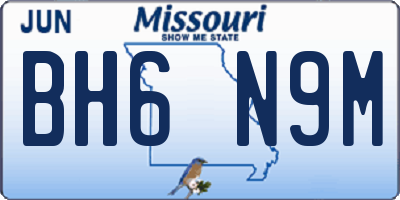 MO license plate BH6N9M