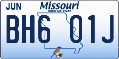 MO license plate BH6O1J
