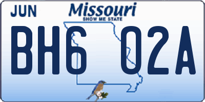 MO license plate BH6O2A