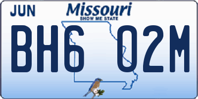 MO license plate BH6O2M