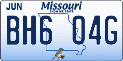 MO license plate BH6O4G