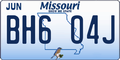 MO license plate BH6O4J