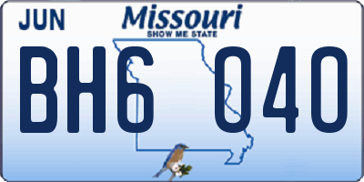 MO license plate BH6O4O