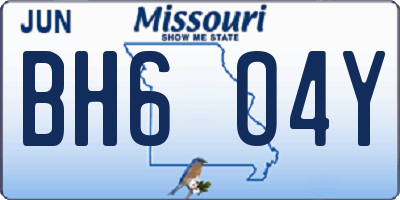 MO license plate BH6O4Y