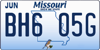 MO license plate BH6O5G