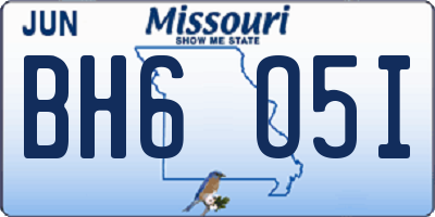 MO license plate BH6O5I