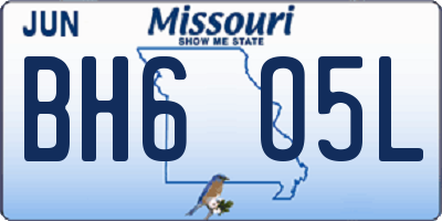MO license plate BH6O5L